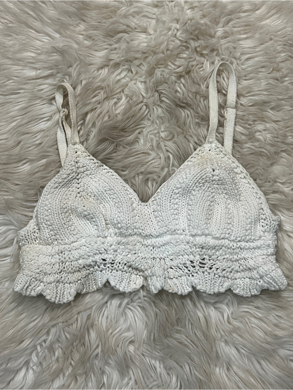White Crochet Bralette Top Boho Cropped Tank